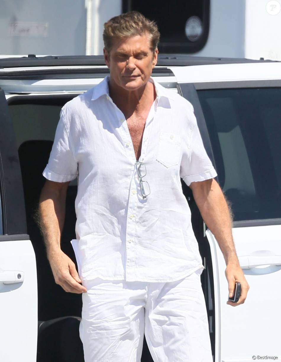 David Hasselhof arrive sur le tournage du film Baywatch à Savannah le ...