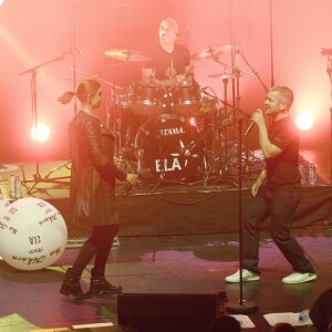 Sandrine Quétier et Grégoire - Sandrine Quétier et son groupe The Jokers en concert à l'Olympia à Paris au profit de l'association Ela. Le 22 mai 2016 © Coadic Guirec / Bestimage