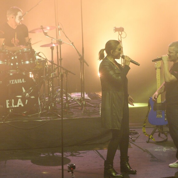 Sandrine Quétier et Grégoire - Sandrine Quétier et son groupe The Jokers en concert à l'Olympia à Paris au profit de l'association Ela. Le 22 mai 2016 © Coadic Guirec / Bestimage