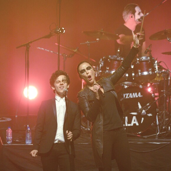 Michaël Gregorio et Sandrine Quétier - Sandrine Quétier et son groupe The Jokers en concert à l'Olympia à Paris au profit de l'association Ela. Le 22 mai 2016 © Coadic Guirec / Bestimage