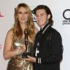 Céline Dion et son fils René Charles Angélil - Press room de la soirée Billboard Music Awards à T-Mobile Arena à Las Vegas, le 22 mai 2016