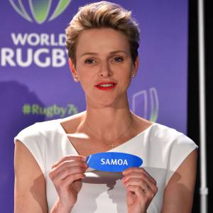 Exclusif - La princesse Charlene de Monaco lors du tirage au sort, le 23 mai à l'hôtel Hermitage de Monte-Carlo, des tournois de repêchage de rugby à 7 Monaco Sevens et Dublin Sevens pour les Jeux olympiques de Rio de Janeiro. © Bruno Bebert/BestImage