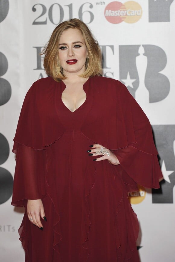 Adele - Photocall de la cérémonie des BRIT Awards 2016 à l'O2 Arena à Londres, le 24 février 2016