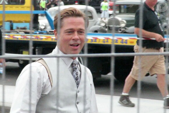 Brad Pitt - Tournage du film "Allied" à Las Palmas en Espagne. Le 21 mai 2016