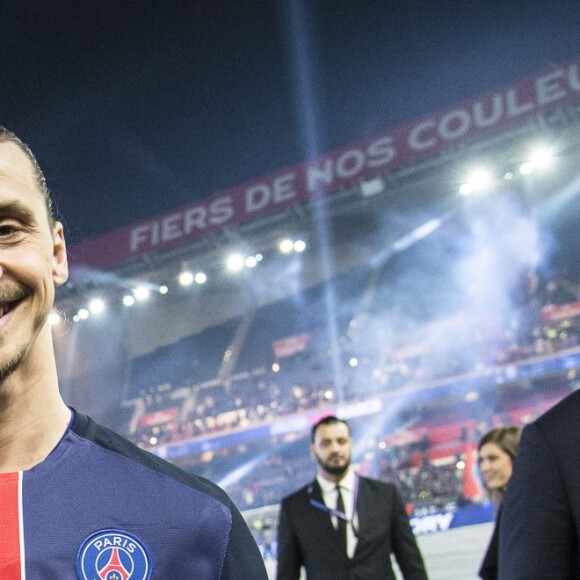 Zlatan Ibrahimovic lors de son dernier match au Parc des Princes avec le PSG, le 14 mai 2016