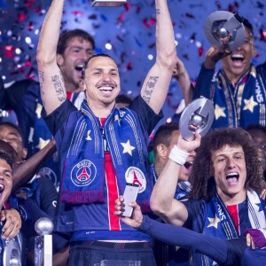 Zlatan Ibrahimovic lors de son dernier match au Parc des Princes avec le PSG, le 14 mai 2016