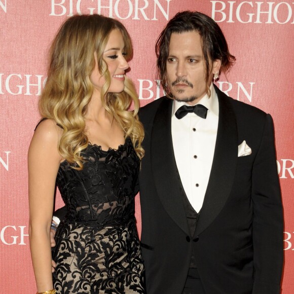 Johnny Depp et Amber Heard - People à la 27ème soirée annuelle du Festival du film de Palm Springs au Convention Center le 2 janvier 2016.