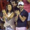 Eva Longoria et son compagnon Jose Antonio Baston très amoureux dans les tribunes d'un match de tennis pendant l'Open du Mexique à Acapulco, le 28 février 2015.