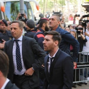 Lionel Messi arrive au tribunal pour son procès pour fraude fiscale à Barcelone, le 2 juin 2016.