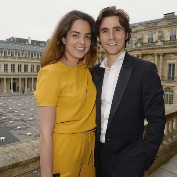 Anouchka Delon et son compagnon Julien Dereims - Cérémonie de remise des insignes de Chevalier de la Légion d'Honneur à Kenzo Takada par Laurent Fabius (président du Conseil constitutionnel) au Conseil constitutionnel à Paris, le 2 juin 2016. © Baldini/Bestimage