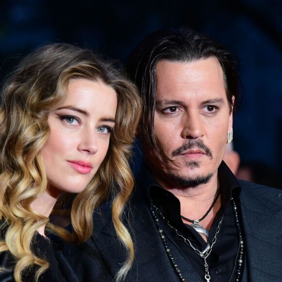 Johnny Depp et sa femme Amber Heard - Avant-première du film "Black Mass" lors du Festival BFI à Londres, le 11 octobre 2015.