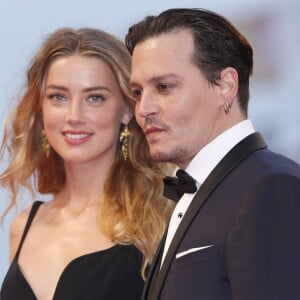 Amber Heard et son mari Johnny Depp - Première du film Black Mass (Strictly Criminal) lors du 72e festival du film de Venise (la Mostra), le 4 septembre 2015.