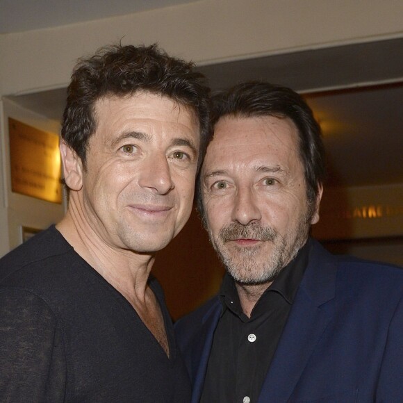 Semi-exclusif - Patrick Bruel et Jean-Hugues Anglade au Théâtre du Châtelet à Paris le 6 juin 2016, à l'occasion du dernier concert de la tournée de Patrick Bruel hommage à Barbara, avec l'album Très souvent, je pense à vous. © Coadic Guirec / Bestimage