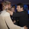 Semi-exclusif - M. Pokora et Grégoire saluent Patrick Bruel au Théâtre du Châtelet à Paris le 6 juin 2016, à l'occasion du dernier concert de la tournée de Patrick Bruel hommage à Barbara, avec l'album Très souvent, je pense à vous. © Coadic Guirec / Bestimage