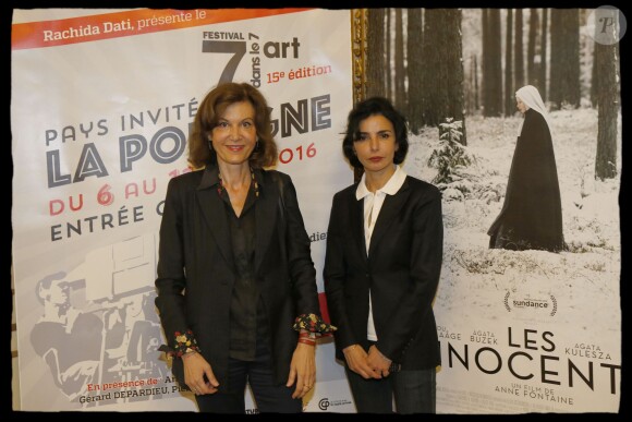 Exclusif - Anne Fontaine, Rachida Dati - Cérémonie d'ouverture de la 15e édition du Festival du 7e Art dans le VIIe arrondissement, organisée à l'Hôtel de Monaco, résidence de l'Ambassadeur de Pologne en France, suivie d'une projection du film "Les Innocentes", d'Anne Fontaine, dans l'amphithéâtre de l'Ecole Militaire, à Paris, le 6 juin 2016. © Alain Guizard/Bestimage