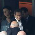 Nicolas Sarkozy avec ses fils Jean et Pierre Sarkozy au match d'ouverture de l'Euro 2016, France-Roumanie au Stade de France, le 10 juin 2016. © Cyril Moreau/Bestimage10/06/2016 - Saint-Denis