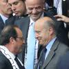 Le Président de la République François Hollande et Alain Juppé au match d'ouverture de l'Euro 2016, France-Roumanie au Stade de France, le 10 juin 2016. © Cyril Moreau/Bestimage10/06/2016 - Saint-Denis