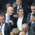Nicolas Sarkozy et Gianni Infantino (président de la FIFA) au match d'ouverture de l'Euro 2016, France-Roumanie au Stade de France, le 10 juin 2016. © Cyril Moreau/Bestimage10/06/2016 - Saint-Denis