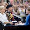 Le prince Edward et la comtesse Sophie de Wessex ont pris part pour la première fois avec leurs enfants Lady Louise Windsor et James, vicomte Severn, à la parade Trooping the Colour sur le Mall, le 11 juin 2016 à Londres, en l'honneur du 90e anniversaire de la souveraine.