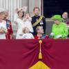 Camilla Parker Bowles, duchesse de Cornouailles, le prince Charles, Kate Catherine Middleton, duchesse de Cambridge, la princesse Charlotte, le prince George, le prince William, le prince Harry, la reine Elisabeth II d'Angleterre, le prince Edward, comte de Wessex, le prince Philip, duc d'Edimbourg, la comtesse Sophie de Wessex - La famille royale d'Angleterre au balcon du palais de Buckingham lors de la parade "Trooping The Colour" à l'occasion du 90ème anniversaire de la reine. Le 11 juin 2016 London , 11-06-2016 - Queen Elizabeth celebrates her 90th birthday at Trooping the Colour.11/06/2016 - Londres