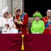 Le prince Charles, Kate Catherine Middleton, duchesse de Cambridge, la princesse Charlotte, le prince George, le prince William, la reine Elisabeth II d'Angleterre, le prince Philip, duc d'Edimbourg - La famille royale d'Angleterre au balcon du palais de Buckingham lors de la parade "Trooping The Colour" à l'occasion du 90ème anniversaire de la reine. Le 11 juin 2016  London , 11-06-2016 - Queen Elizabeth celebrates her 90th birthday at Trooping the Colour.11/06/2016 - Londres