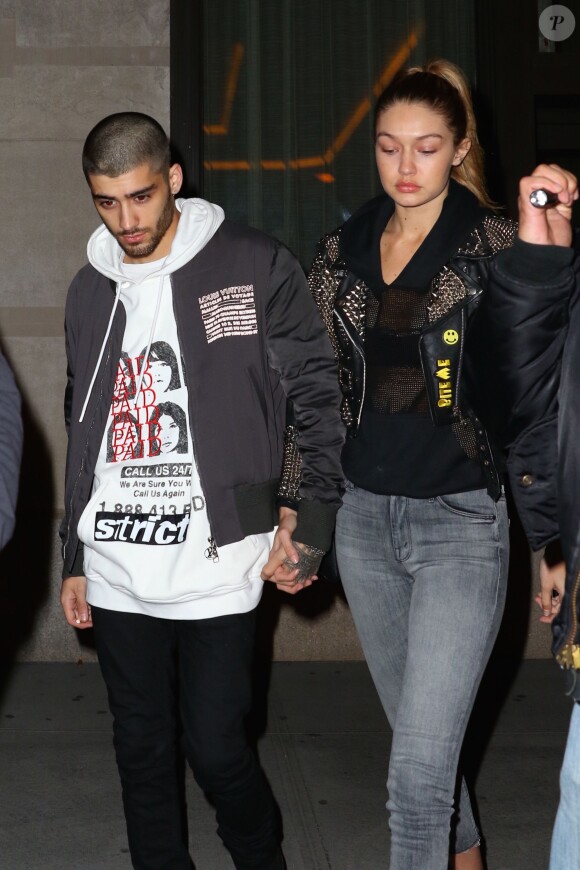 Gigi Hadid et Zayn Malik à New York, le 26 mars 2016.