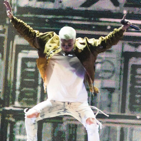 Justin Bieber en concert à Calgary lors de sa tournée "Purpose World Tour", le 13 juin 2016.