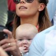Coleen Rooney (femme de Wayne Rooney) et son fils Kit Joseph Rooney - Match Angleterre - Pays de Galles au Stade Bollaert à Lens, le 16 juin 2016. © Cyril Moreau/Bestimage