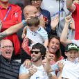 Rebekah Vardy (femme de Jamie Vardy), Coleen Rooney (femme de Wayne Rooney) et son fils Klay Rooney - Match Angleterre - Pays de Galles au Stade Bollaert à Lens, le 16 juin 2016. © Cyril Moreau/Bestimage