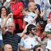 Rebekah Vardy (femme de Jamie Vardy), Coleen Rooney (femme de Wayne Rooney) et son fils Klay Rooney - Match Angleterre - Pays de Galles au Stade Bollaert à Lens, le 16 juin 2016. © Cyril Moreau/Bestimage