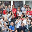 Kimberly Crew (femme de Joe Hart), Rebekah Vardy (femme de Jamie Vardy), Coleen Rooney (femme de Wayne Rooney) et ses fils Kai, Klay, Kit Joseph Rooney et ses parents Colette et Tony McLoughlin - Match Angleterre - Pays de Galles au Stade Bollaert à Lens, le 16 juin 2016. © Cyril Moreau/Bestimage