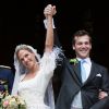 Princesse Alix de Ligne & Guillaume de Dampierre - Mariage de la princesse Alix de Ligne et Guillaume de Dampierre, en l'église Saint-Pierre à Beloeil, en Belgique. Le 18 juin 2016