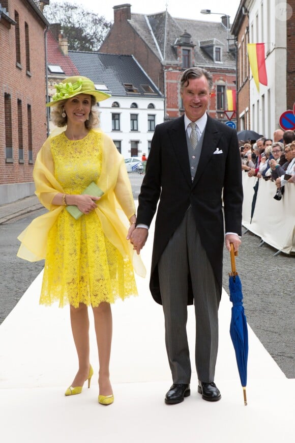 Princesse Sybille & prince Guillaume de Luxembourg - Mariage de la princesse Alix de Ligne et Guillaume de Dampierre, en l'église Saint-Pierre à Beloeil, en Belgique. Le 18 juin 2016