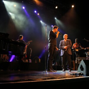 Exclusif - Grand Corps Malade et Richard Bohringer - Concert exceptionnel de Grand Corps Malade avec de nombreux artistes sur scène au Trianon à Paris, le 17 juin 2016. À l'issue du concert Grand Corps Malade a reçu un disque de platine entouré de tous ses amis. © CVS / Veeren / Bestimage