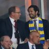 Le prince Albert II de Monaco et le prince Carl Philip de Suède lors du match Suède-Belgique pendant l'UEFA Euro 2006 au stade Allianz Riviera à Nice, France le 22 juin 2016. La Belgique gagne 1-0 et rejoint les huitièmes de finale. © Cyril Moreau/Bestimage