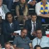 Claude Makelele, Christian Karembeu et Tony Estanguet lors du match Suède-Belgique pendant l'UEFA Euro 2006 au stade Allianz Riviera à Nice, France le 22 juin 2016. Le Belgique gagne 1-0 et rejoint les huitième de finale. © Cyril Moreau/Bestimage