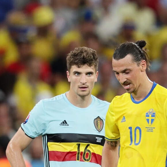 Zlatan Ibrahimovic au match de l'Euro 2016 Suède-Belgique au stade Allianz Riviera à Nice. C'est le dernier match de Zlatan Ibrahimovic sous les couleurs de la Suède, il prend sa retraite internationale. Nice, le 22 juin 2016. © Cyril Moreau/Bestimage