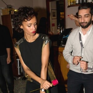 Exclusif - Sonia Rolland - L'acteur et réalisateur Jalil Lespert fête ses 40 ans au restaurant l'Oiseau à Paris le 3 juin 2016. © Cyril Moreau/Bestimage