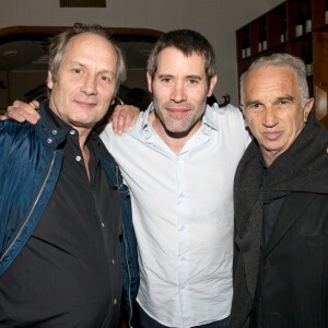 Exclusif - Hippolyte Girardot, Jalil Lespert et Alain Terzian - L'acteur et réalisateur Jalil Lespert fête ses 40 ans au restaurant l'Oiseau à Paris le 3 juin 2016. © Cyril Moreau/Bestimage