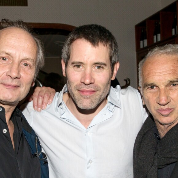 Exclusif - Hippolyte Girardot, Jalil Lespert et Alain Terzian - L'acteur et réalisateur Jalil Lespert fête ses 40 ans au restaurant l'Oiseau à Paris le 3 juin 2016. © Cyril Moreau/Bestimage