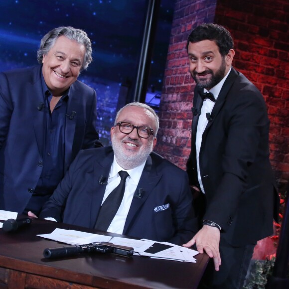 Exclusif - Christian Clavier, Cyril Hanouna et Dominique Farrugia - Enregistrement de l'émission "La Très Grosse Emission" présentée par Cyril Hanouna et Dominique Farrugia à la Plaine Saint-Denis le 24 mai 2016. L'émission diffusée le 28 juin à 21 heures sur Canal + © Denis Guignebourg/Bestimage