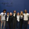 Exclusif - Gabriella Wright, Agnès B, Cédric Vilani, Diane Rouxel, Stanley Weber et Marvin Jouno - Défilé de mode agnès b. Hommes printemps-été 2017 à Paris le 26 juin 2016.