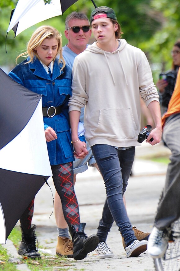 Chloe Grace Moretz looks stunning in Fall clothes for a photoshoot in the Big Apple. The actress and boyfriend Brooklyn Beckham are spotted hand in hand while walking to their next location. He brought along his handy camera for a few photos of his stunning girlfriend while accompanying her on set. New York City, NY, USA, June 29, 2016. Photo by GSI/ABACAPRESS.COM30/06/2016 - New York City