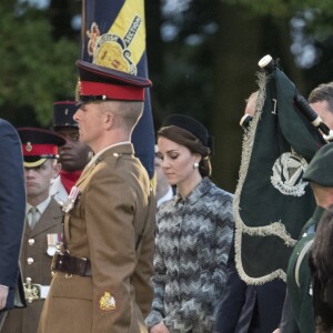 Le prince Harry, Kate Catherine Middleton, duchesse de Cambridge, et le prince William, duc de Cambridge - La famille royale d'Angleterre lors des commémorations du centenaire de la Bataille de la Somme à Thiepval. Le 30 juin 2016