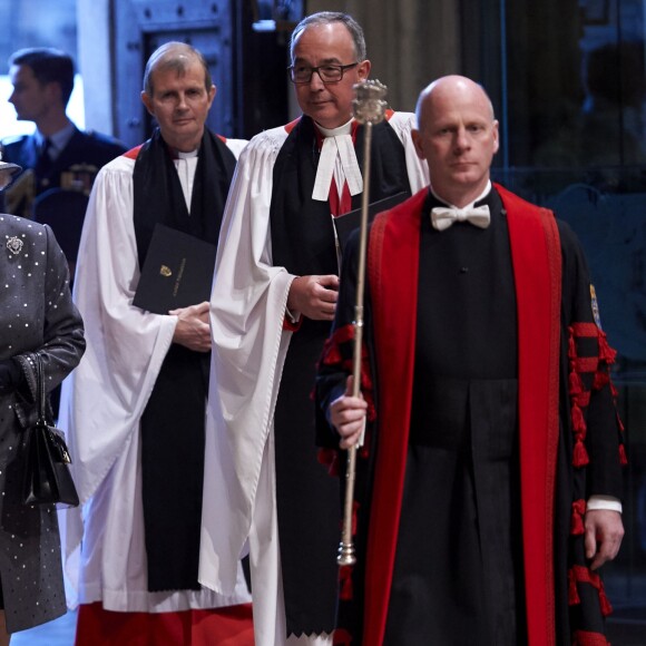 La reine Elisabeth II et le duc d'Edinburgh arrivent à l'abbaye de Westminster dans le cadre des commémorations du centenaire de la Bataille de la Somme. Cette bataille fût la plus meurtrière de la Première Guerre Mondiale. Londres, le 30 juin 2016.