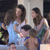 Alessandra Ambrosio avec son mari Jamie Mazur et ses enfants Anja et Noah en vacances à Ibiza, le 1er juillet 2016