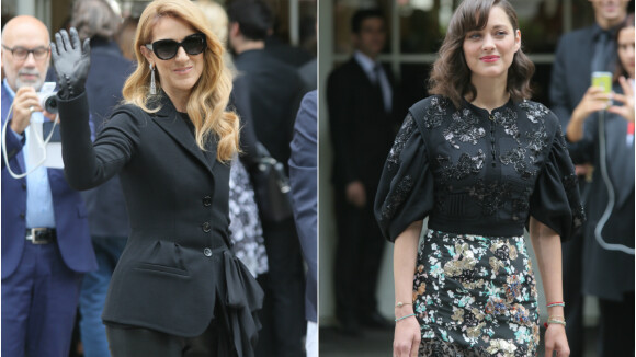 Céline Dion et Marion Cotillard au défilé de mode Haute-Couture automne-hiver 2016-2017 "Christian Dior" à Paris. Le 4 juillet 2016