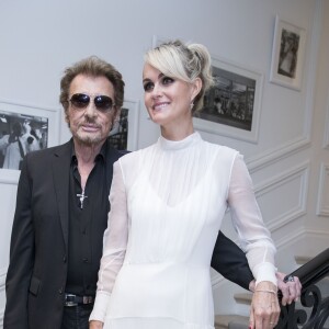 Johnny Hallyday et sa femme Laeticia Hallyday au défilé Christian Dior haute houture automne-hiver 2016-2017 à Paris. Le 4 juillet 2016 © Olivier Borde / Bestimage