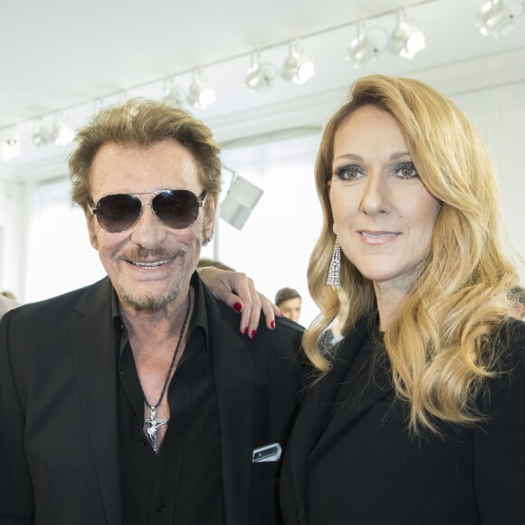 Johnny Hallyday et Céline Dion au défilé Christian Dior haute houture automne-hiver 2016-2017 à Paris. Le 4 juillet 2016 © Olivier Borde / Bestimage