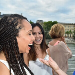 Exclusif - Véronique Genest, Sandy Lewis Godefroy, Fabienne Carat - Soirée "Fête des fictions de France 3" à la péniche La Balle au Bond au port des Saints-Pères à Paris, le 4 juillet 2016. © Lionel Urman/Bestimage